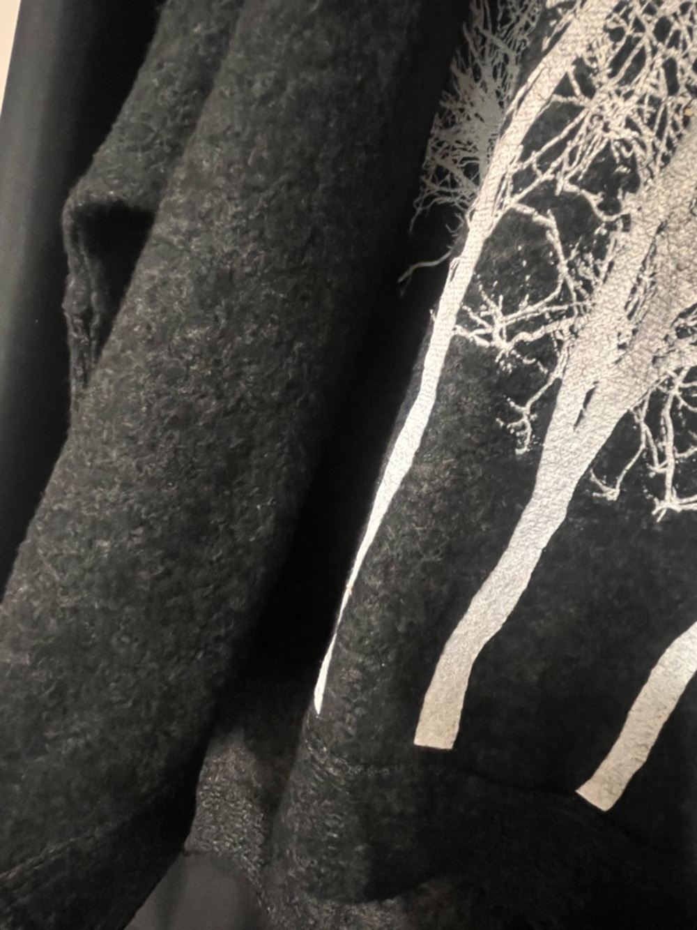 Black Graphic Tree Print Sweater